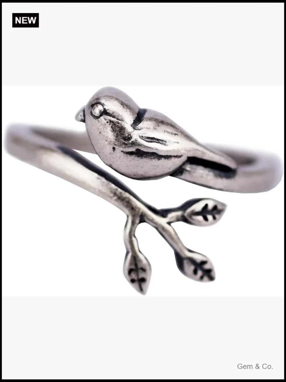 Sterling Silver Bird Ring Adjustable Handmade Nature Jewelry Women Artisan Ring